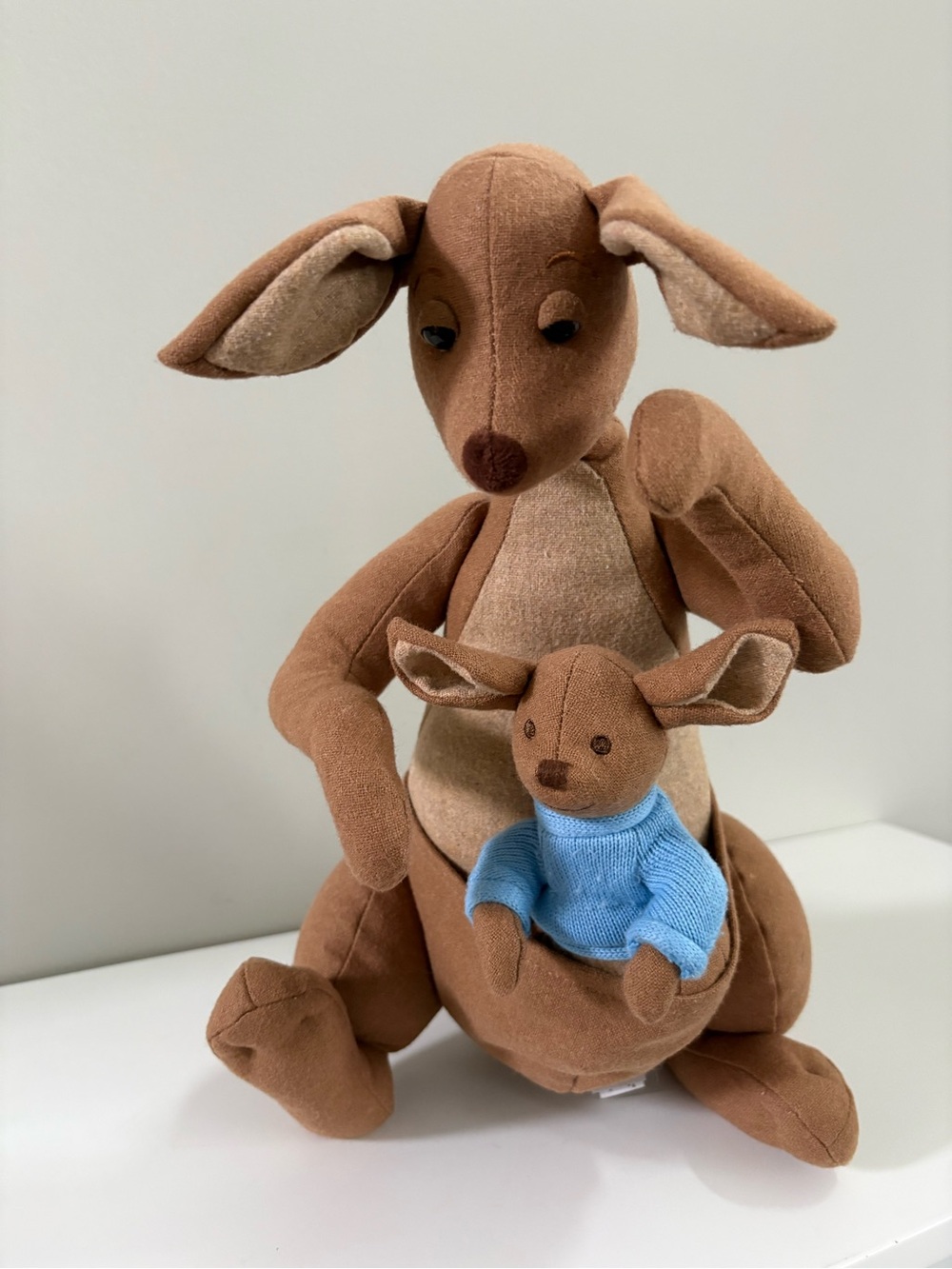 Vintage Disney Winnie the Pooh Kanga & Roo Kangaroo Plush Set